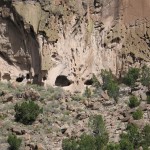 Frijoles Canyon wall of volcanic tuff